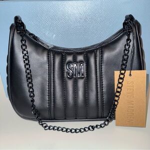 Black Steve Madden Btamela liner quilt hand bag purse